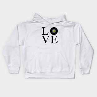 Love for classic 45 vinyl records spin the vintage old school turntable record player Kids Hoodie